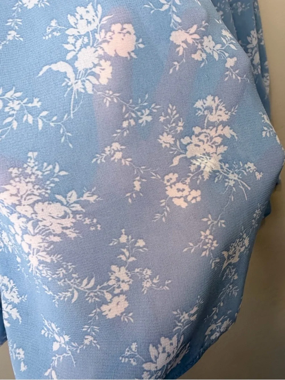 ZARA | Floral Pattern Feminine Ruffled Semi Sheer Breezy Relaxed Blouse - Picture 11 of 15